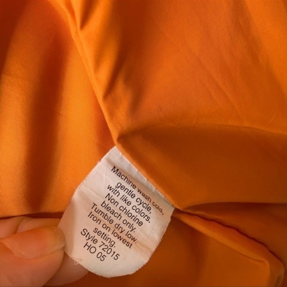 J.Crew Quilted Puffer Vest Bright Pink Orange Lined Snap Front Pockets Size M - Picture 8 of 12